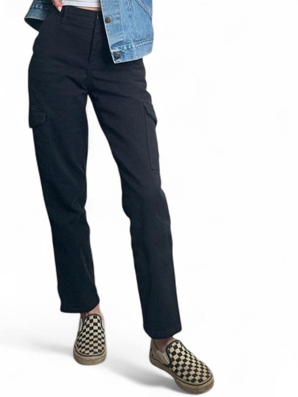 Aritzia Black Women's Cargo Jeans - Classic Straight Fit
